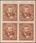 5c chocolate Grant block of four