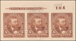 5c chocolate Grant strip of three