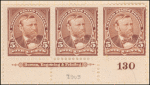 5c chocolate Grant strip of three