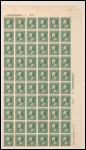 1c green Franklin sheet of sixty
