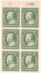 1c green Franklin booklet pane of six
