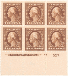 4c brown Washington block of six