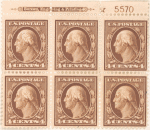 4c brown Washington block of six