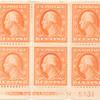 6c red orange Washington block of six