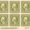 8c olive green Washington block of six