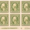 8c olive green Washington block of six