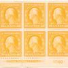 10c yellow Washington block of six
