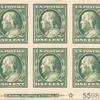 1c green Franklin block of six