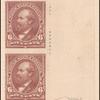 6c dull brown Garfield vertical pair