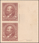 6c dull brown Garfield vertical pair