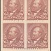 6c dull brown Garfield block of four