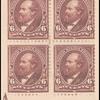 6c dull brown Garfield block of four