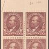 6c dull brown Garfield block of four