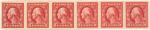 2c carmine Washington strip of six