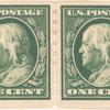 1c green Franklin pair