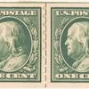 1c green Franklin pair