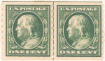 1c green Franklin pair