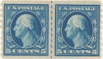 5c blue Washington pair