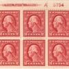 2c carmine Washington block of six