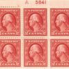 2c carmine Washington block of six