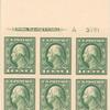 1c green Washington block of six