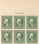 1c green Washington block of six