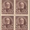 8c violet brown Sherman block of four