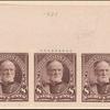 8c violet brown Sherman horizontal strip of three