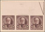 8c violet brown Sherman horizontal strip of three