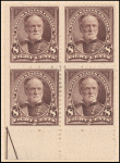 8c violet brown Sherman block of four