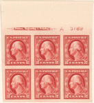 2c carmine Washington block of six