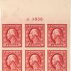 2c carmine Washington block of six