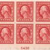 2c carmine Washington block of six