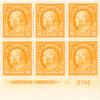 10c orange yellow Franklin block of six