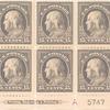 15c gray Franklin block of six