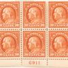 30c orange red Franklin block of six