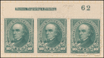 10c dark green Webster strip of three