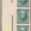 10c dark green Webster strip of three