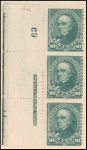 10c dark green Webster strip of three
