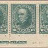 10c dark green Webster strip of three