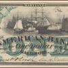 $1 dark green and black Webster, ships, et al. banknote