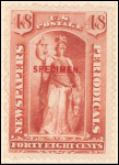 48c red Justice Specimen single