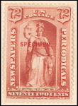 72c red Justice Specimen single