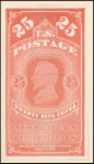 25c red Lincoln reprint single