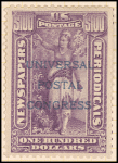 $100 purple Indian maiden overprint single