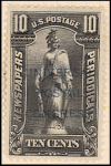 10c black Statue of Freedom overprint single