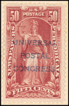 50c carmine Justice overprint single