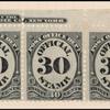 30c black numeral top imprint and plate number strip of 5