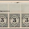 3c black numeral top imprint and plate number strip of 7