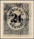 24c black post office department official single